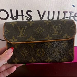 Louis Vuitton Florentine Monogram Belt Bag w/ strap & COA